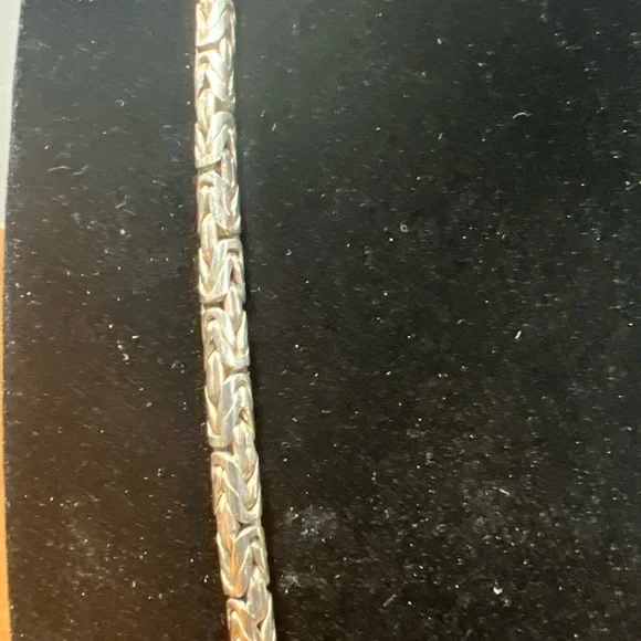 Sterling Silver .925 Round Byzantine King/Bali Chain Necklace 20” 76g Heavy